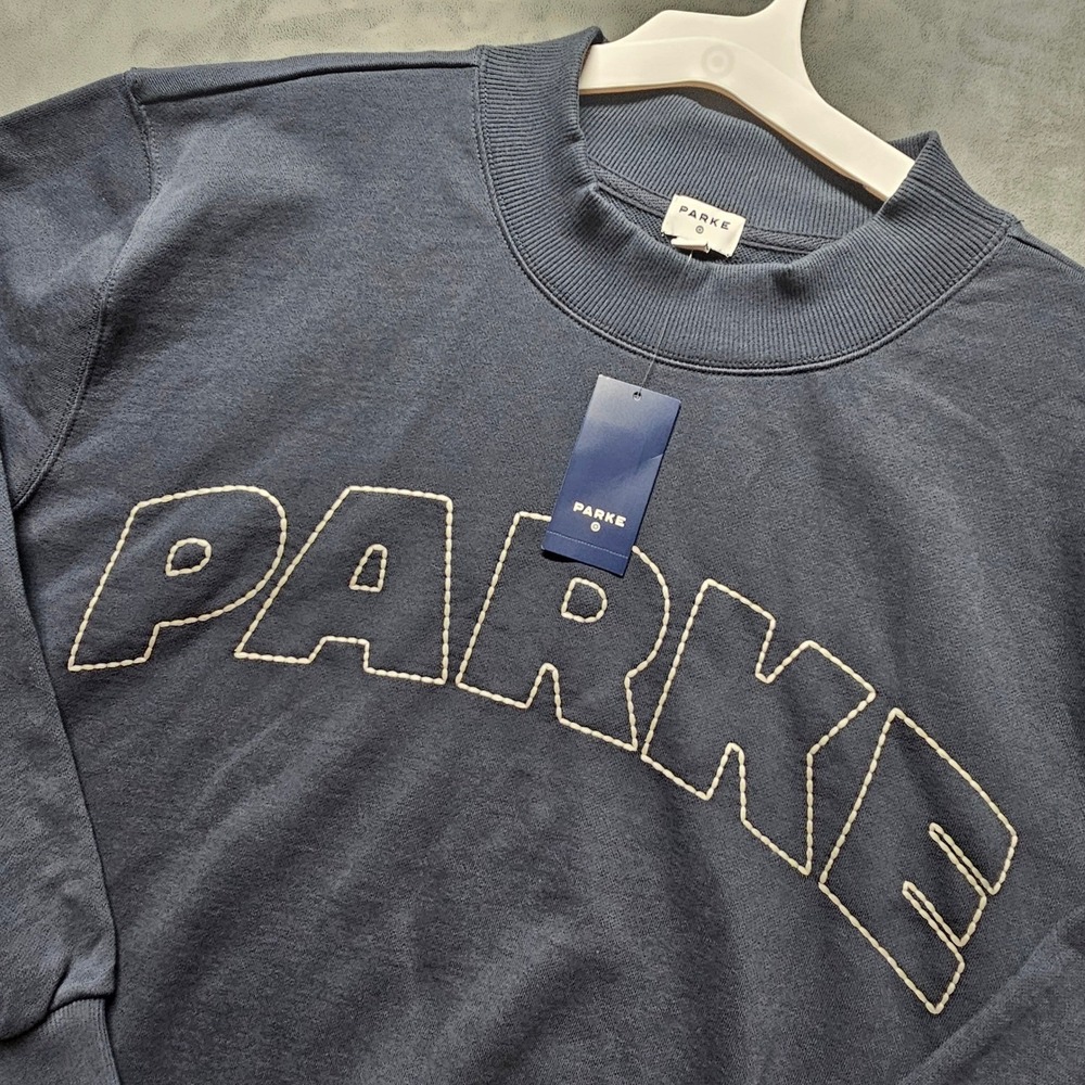 Parke x Target Blue Oversized Crewneck Sweatshirt PCD001AM Women's L/XL NWT